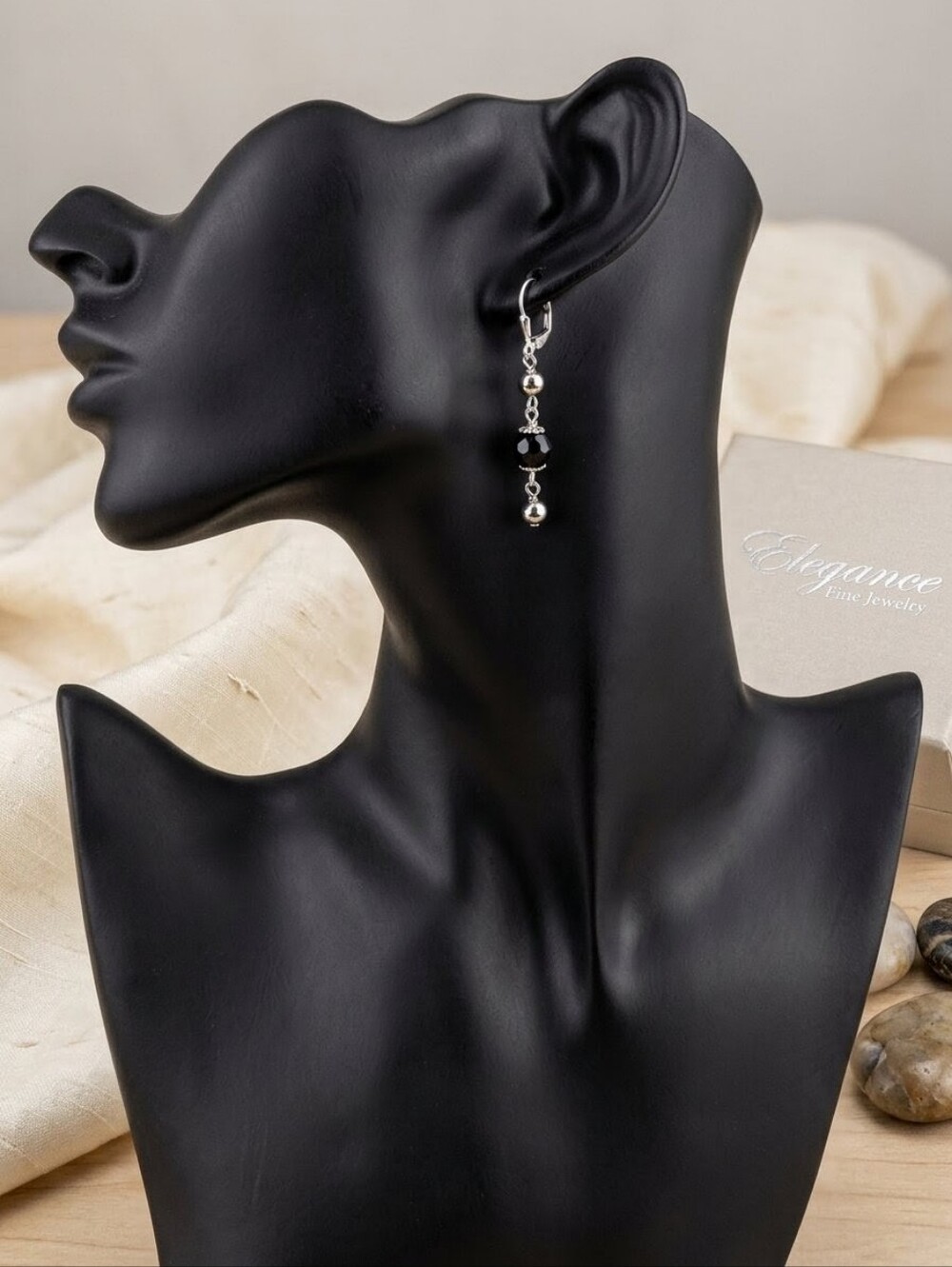 Vintage 925 Sterling Silver Faceted Garnet Drop Earrings Archival Jewelry - Picture 9 of 10